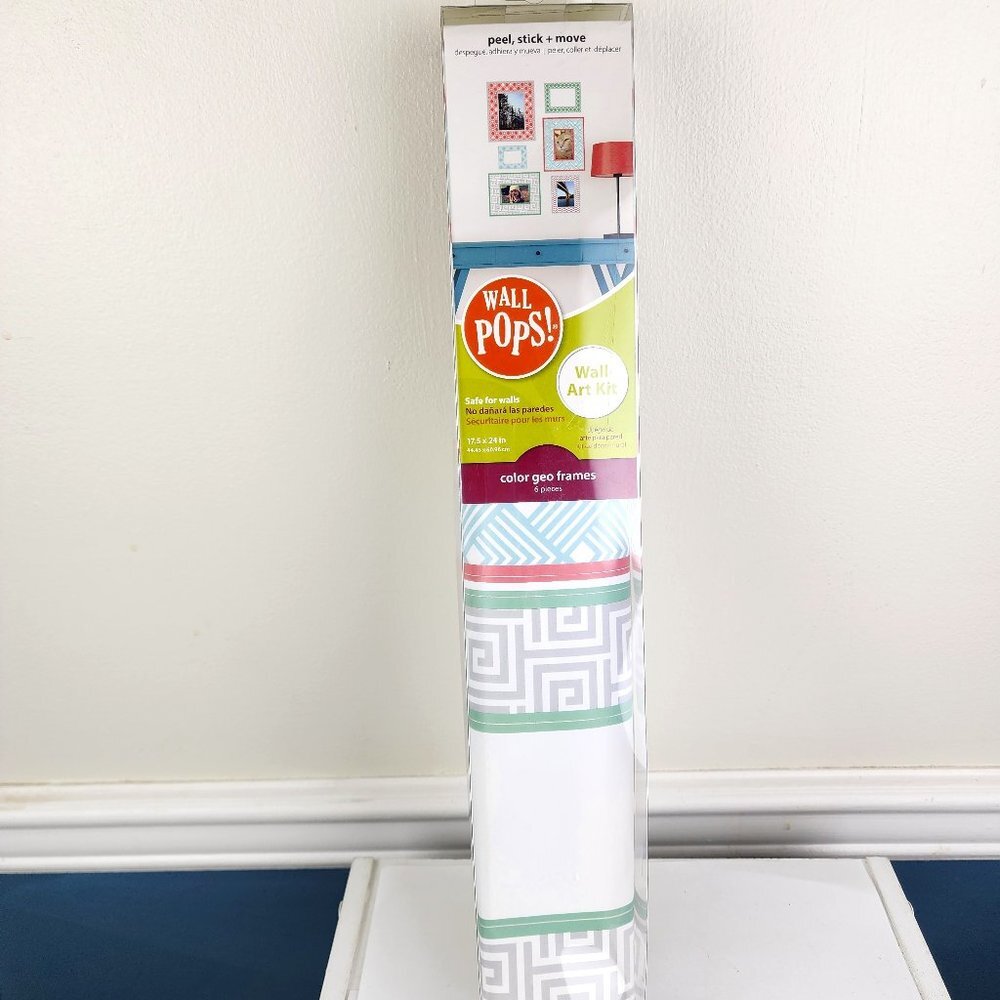 Wall Pops Wall Art Kit Color Geo Frames Peel Stick Move NWT College Dorm